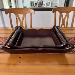 Large Vintage Mahogany Butlers Tray's