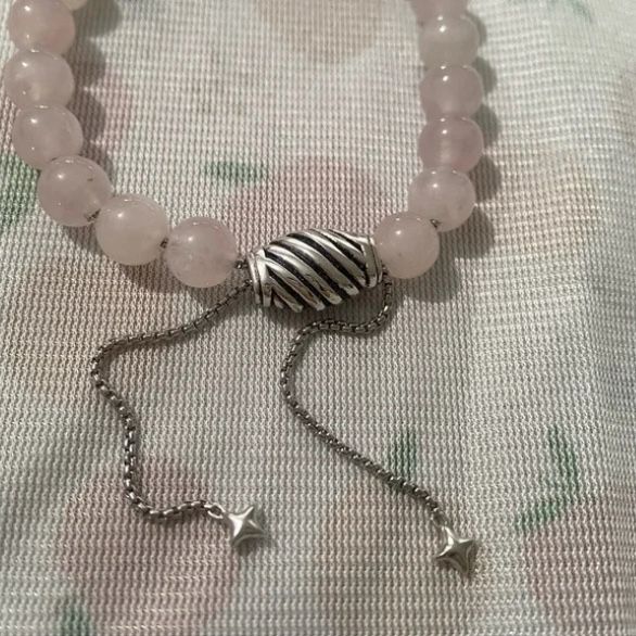 Womens 8mm David Yurman Rose Quartz Bead Bracelet