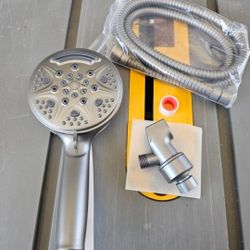 New SparkPod 9-Mode Handheld Shower Head with Hose - 5" Touch-to-Clean Nozzles, Built-In Power Jet, (Charcoal Grey) water saving pause!