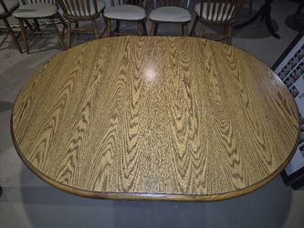 Seven Piece Oak Pedestal Kitchen Set