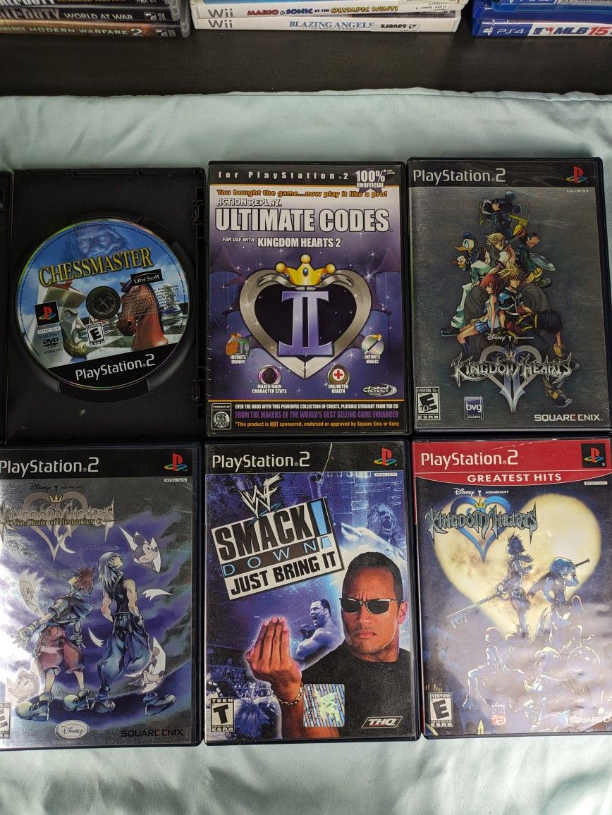 Playstation 2 Games PS2 $10 Ea Or 3 For $20 | Chess master / Kingdom Hearts Collection/ Smackdown Just Bring It / Action Replay Codes