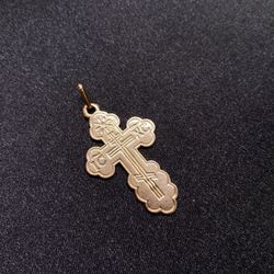 14K Save And Protect cross pendant