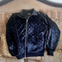 Maison Article black velour monogram jacket