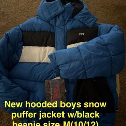 New Boys Snow Jacket And Beanie M(10/12)