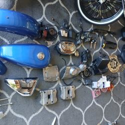 Harley Sportster, Softail Parts Lot - Gas Tank, Brakes, Bags, Carburetor, Turn Signals