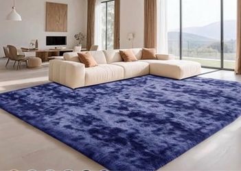 Large Navy Blue Shag Area Rug 8x10