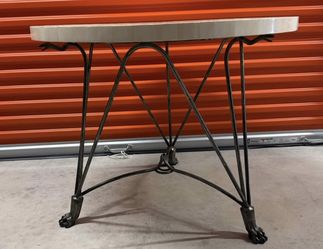 Ironies Tessellated Bone Sunburst top dinning Table with metal base