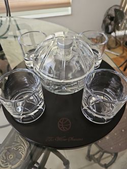 Glass Serving Set with Tray