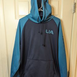 Under Armour Storm Cold Gear Hooded Pullover Sweatshirt Mens Sz XL Active Blue