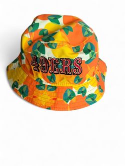 San Francisco 49ers Bucket Hat Orange Green Fruit Pattern size large