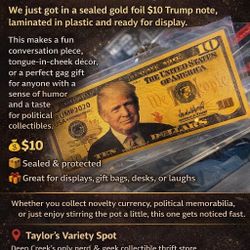 GOLD  FOIL TRUMP $10 NOTE