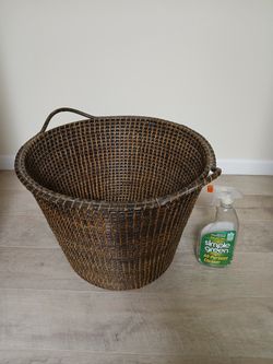 Rattan  Indonesian  basket Bali basket Tribal basket Boho wicker basket