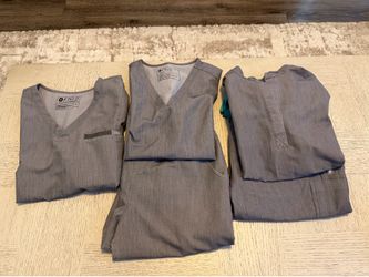 Figs scrubs- grey denim