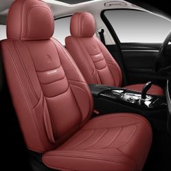 Front Seat Cover, Car Seat Cushion, Wine Red Seat Cover for 2-Seats Wine Red Front Pair