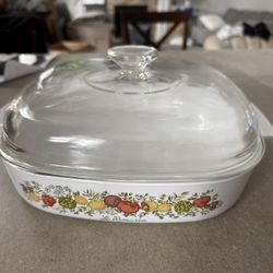 Rare Vintage 1970’s Corning Spice of Life A-10 Le Romarin Large Casserole w/ Lid
