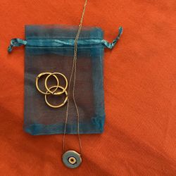 Rings Cover Gold , Italian Silver Gold Cover Necklace 