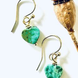 14k Gold Vermeil Turquoise Earrings