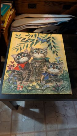 Vintage Kitten Print Art Board