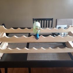 New 18 Bottle Pine Scalloped Wine Bottle Rack