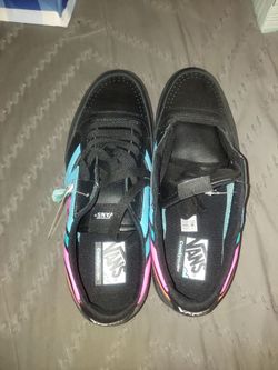 Vans black leather lace up