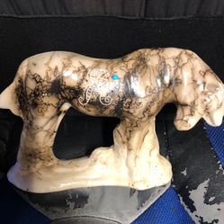 Custom made ceramic animals from Arizona with real turquoise in some of them