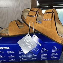 Birkenstock Arizona Mink Soft Footbed Suede Leather Women's/Mens Sandals