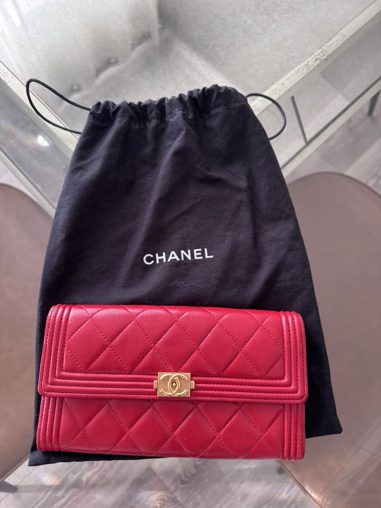 Chanel Lamb Skin Flap wallet