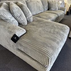 Lindyn Fog Grey 3 Piece Modular Cloud Sectional Sofa with Chaise /P