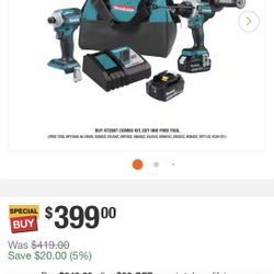 MAKITA LXT BRUSHLESS XT269t Drill SET $399