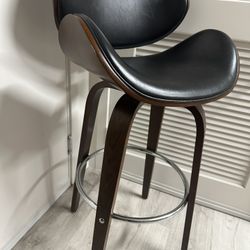 A set of Barstool -Midnight black/Walnut