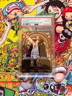 2025 One Piece Op13 EN Shanks #004 3rd Anniversary Silver PSA 10 Gem Mint