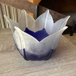 Blue/frost -candle Holder