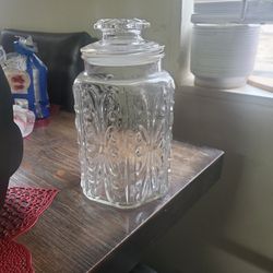 Vintage Le Smith Clear Glass Jar 