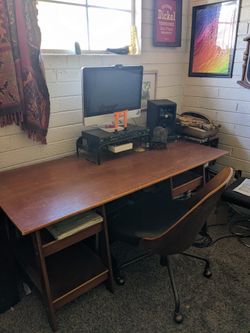 Midcentury Wooden Desk/ Work Station