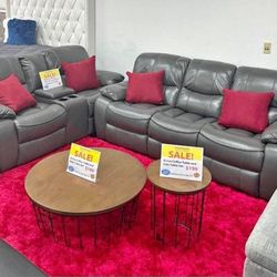 GRAY MADRID 2 PIECE RECLINING SETS ONLY $1299