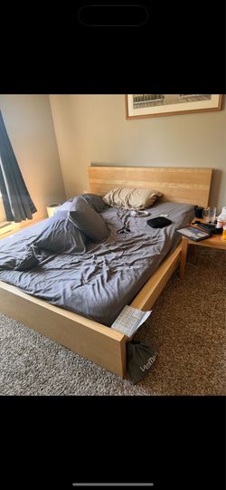 Queen size ikea bed with mattress