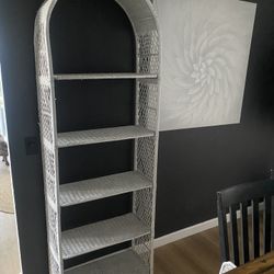 Wicker Bookcase With Wicker Shelves