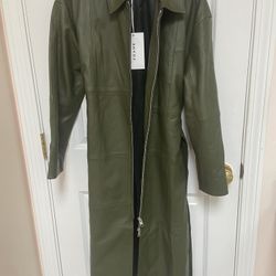 frame lamb leather trench coat