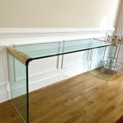 Modern glass waterfall console table