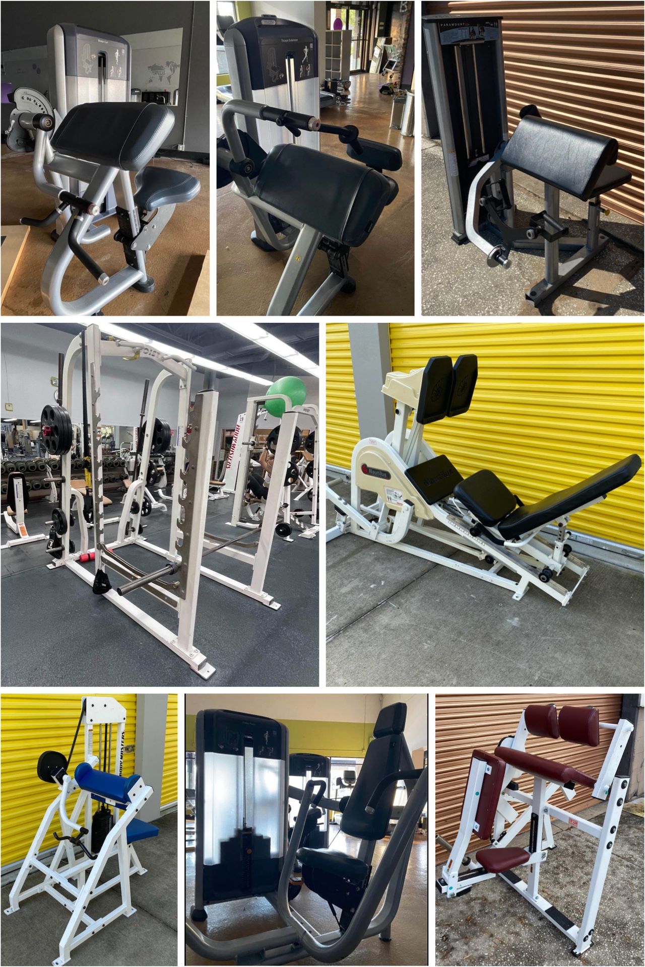 Gym/Fitness Equipment: Olympic Bumper Weight Plate Dumbbell Leg Press Squat Rack Smith Machine Bench Power