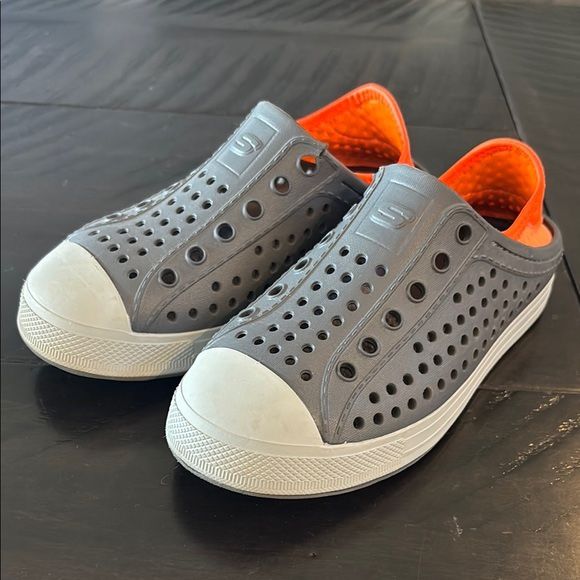 Skechers Kids Gray and Orange Sandals