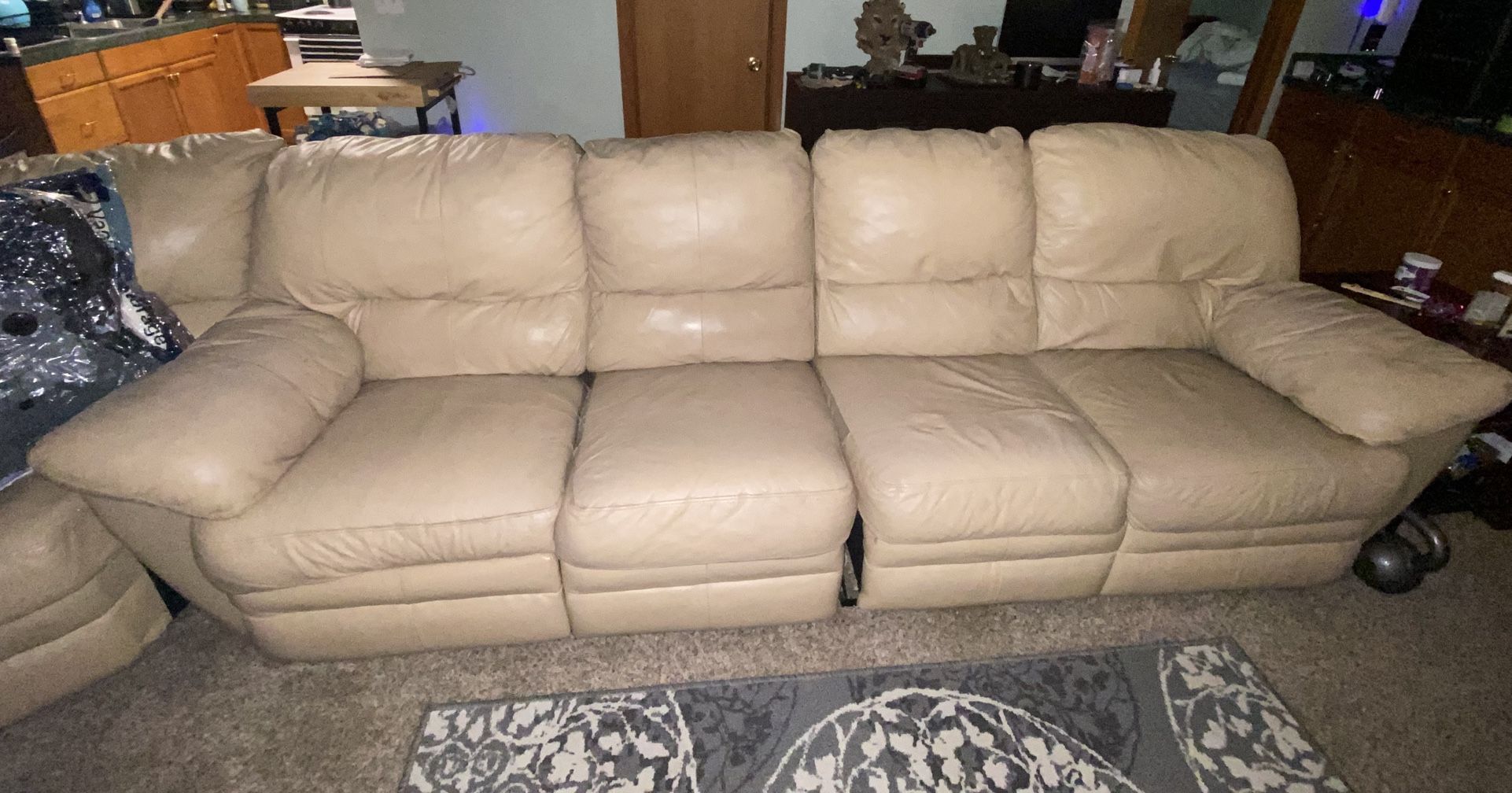 Leather Sectional Couch  & Recliner