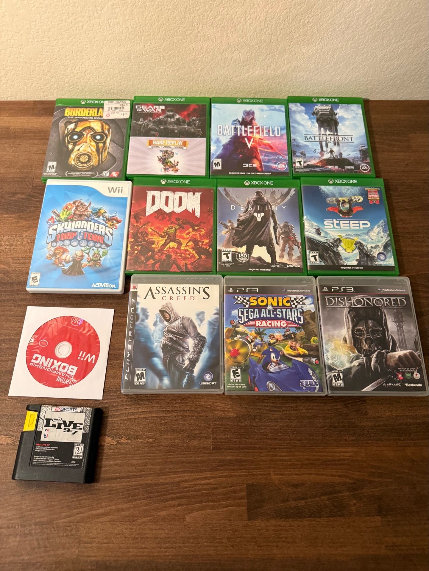 Video Game Lot Wii Xbox One PS3 PlayStation Sega 13 games