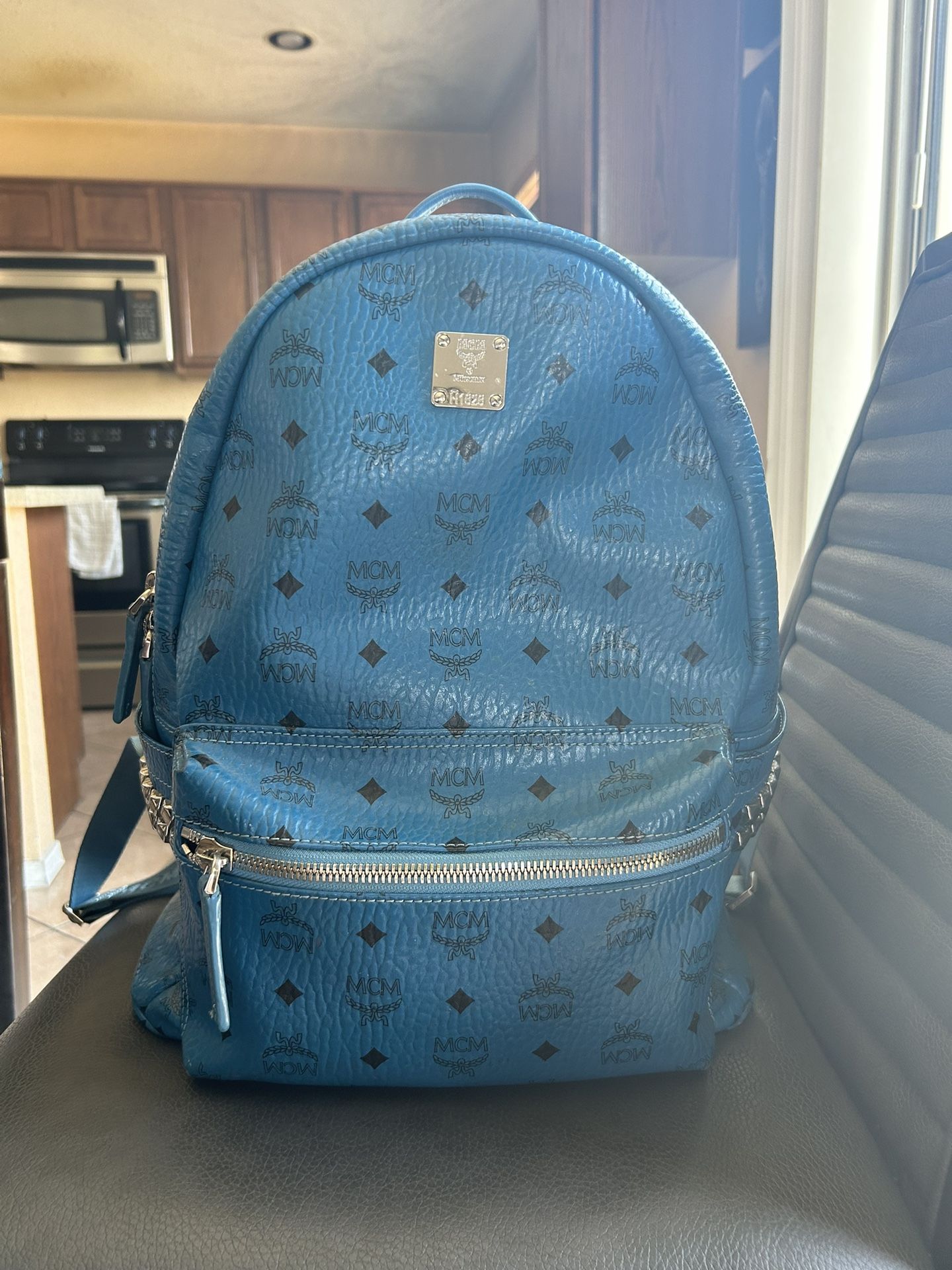 Royal Blue Large MCM backpack 