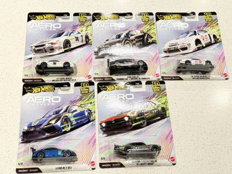 Hot Wheels Aero Styles 6 Car Lot Set New Sealed 1/5 2/5 3/5 4/5 5/5