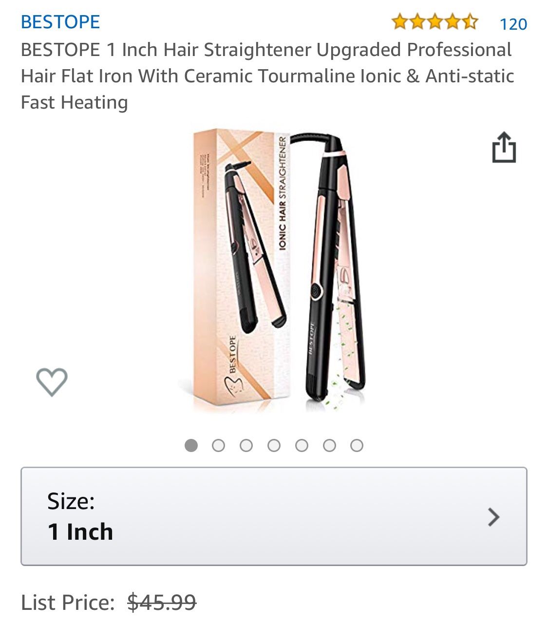 Bestope 1” flat iron Hair Straightener