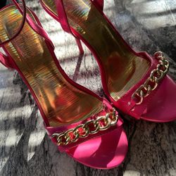 Pink chained heels