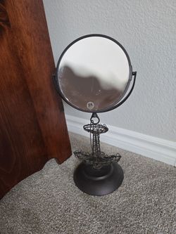 Metal anchor 2 sided mirror heavy brown metal