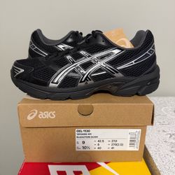 Asics Gel-1130 Black Pure Silver Size 11M 9M