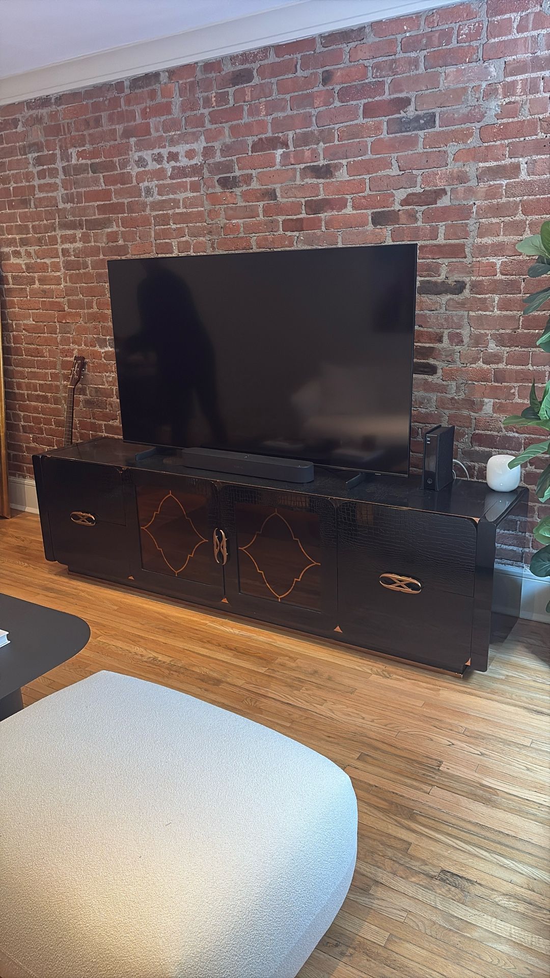 Black Credenza With Gold Finish